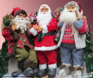 пазл Три Санта Клаус куклы